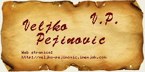 Veljko Pejinović vizit kartica
